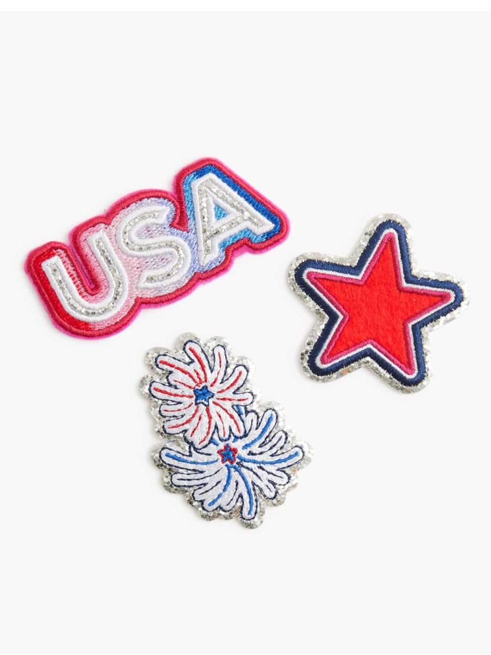 J.Crew- Patriotic USA Patch Set — Red, White & Blue Embroidered Badges